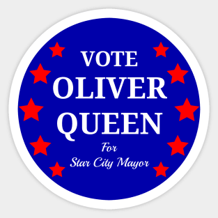 Vote Oliver Queen For Star City Mayor - Patriotic Button Design Sticker